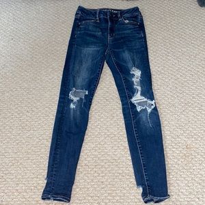 American Eagle super stretch ripped jeans